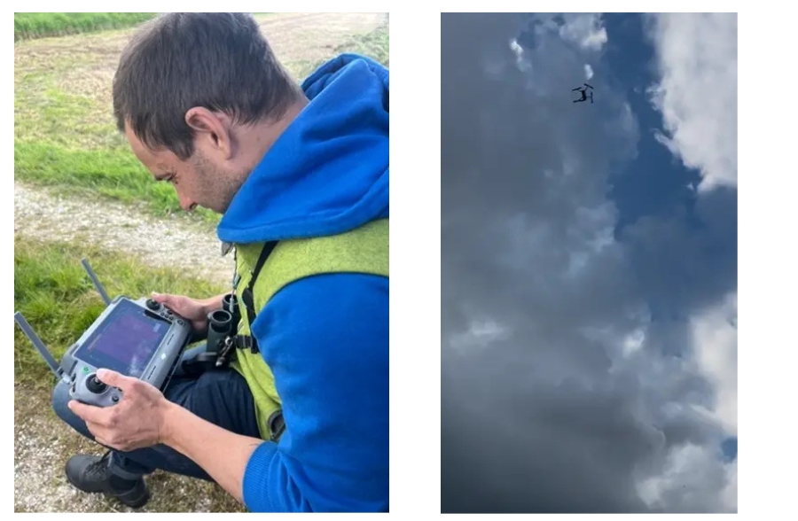 Christoph controlling the drone