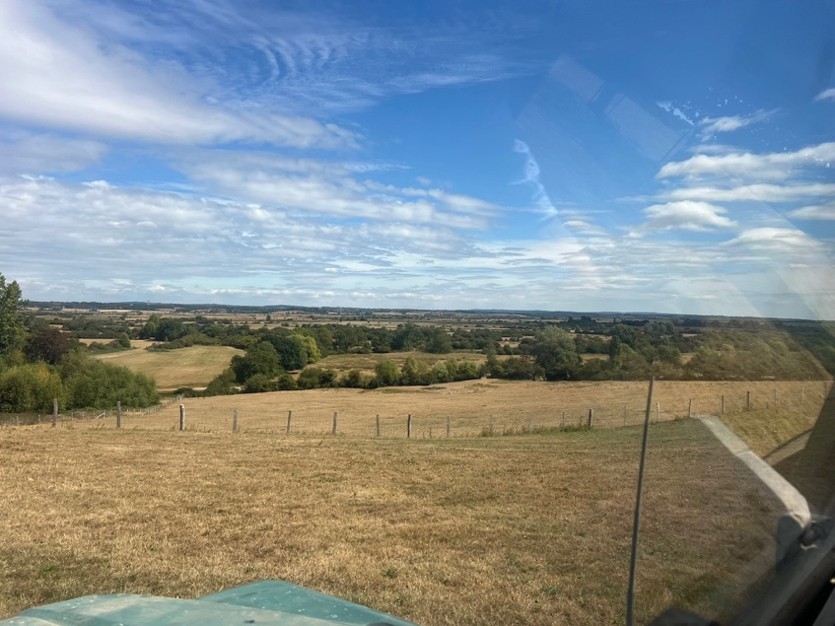 Parched land across the Pevensey Marshes in August