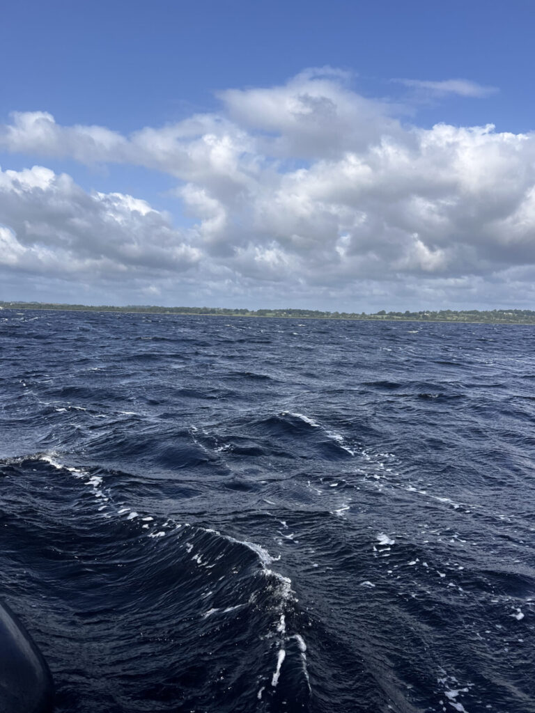 A photo of choppy water.